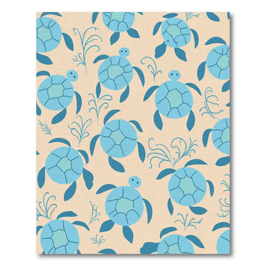 Ocean Blue Turtle Splash Repeats Rug