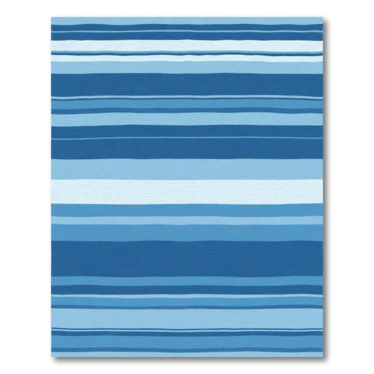 Classic Blue Horizontal Stripe Rug