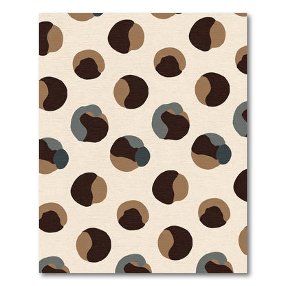 Brown and Gray Abstract Circles Rug