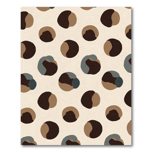Brown and Gray Abstract Circles Rug