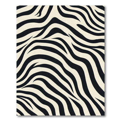 Bold Black Cream Animal Print Rug