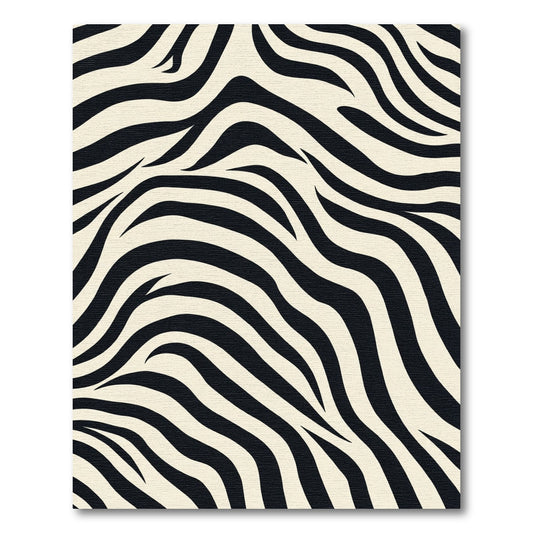 Bold Black Cream Animal Print Rug