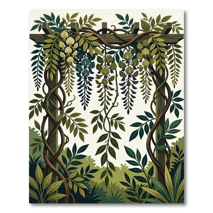 Earthy Wisteria Vine Botanical Trellis Rug