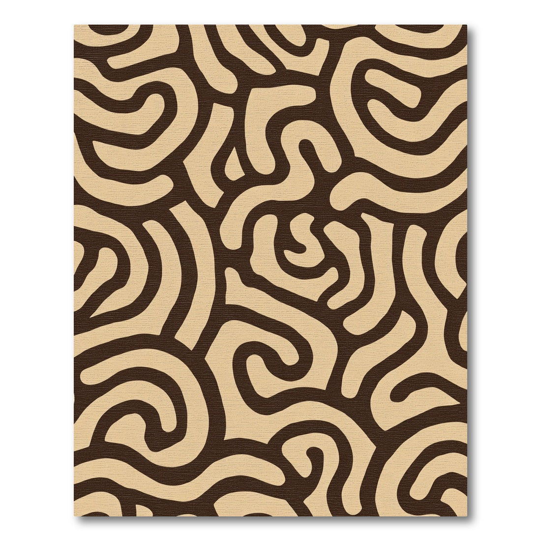 Brown Beige Abstract Swirl Rug