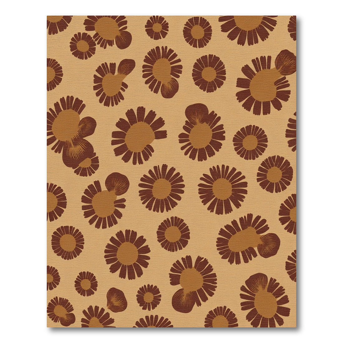 Golden Brown Floral Scatter Rug