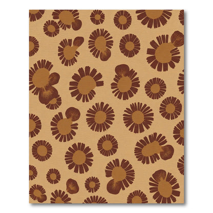 Golden Brown Floral Scatter Rug