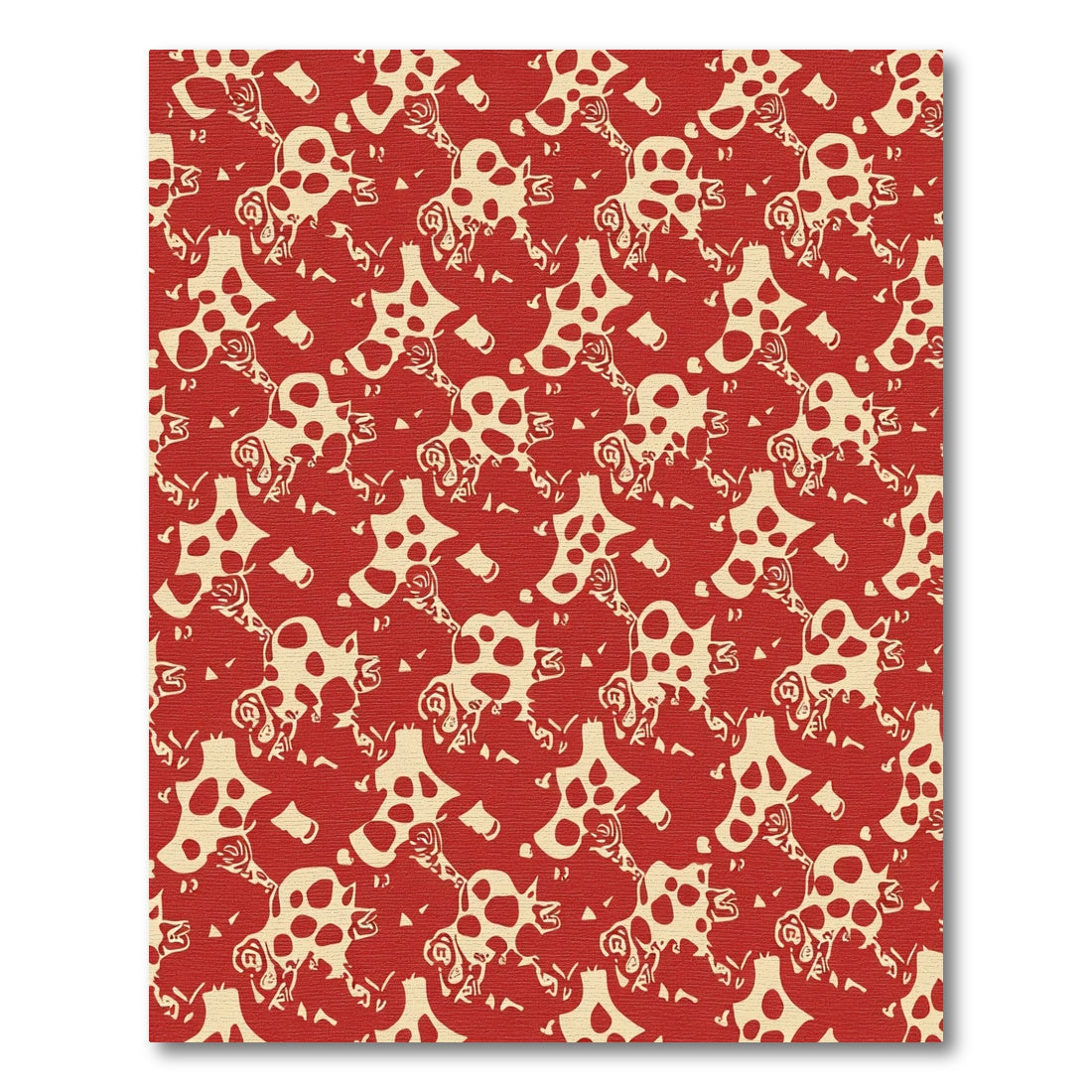 Crimson Floral Abstract Irregular Rug