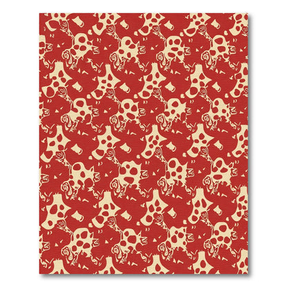 Crimson Floral Abstract Irregular Rug