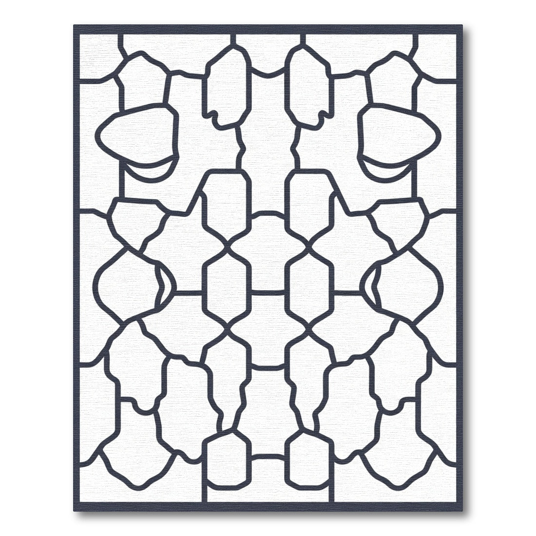 Modern Dark Gray Organic Lattice Rug