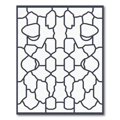 Modern Dark Gray Organic Lattice Rug