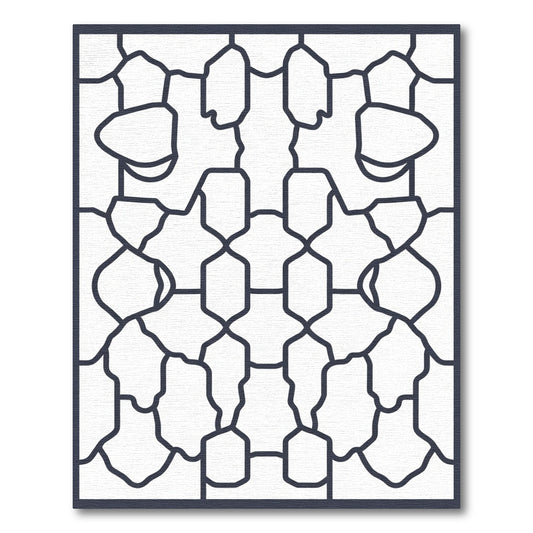 Modern Dark Gray Organic Lattice Rug