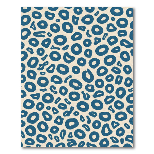 Blue Abstract Spots Organic Rug