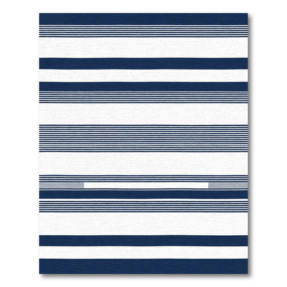 Bold Navy White Striped Rug