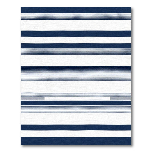 Bold Navy White Striped Rug