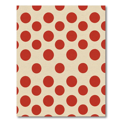Classic Red Polka Dot Pattern Rug