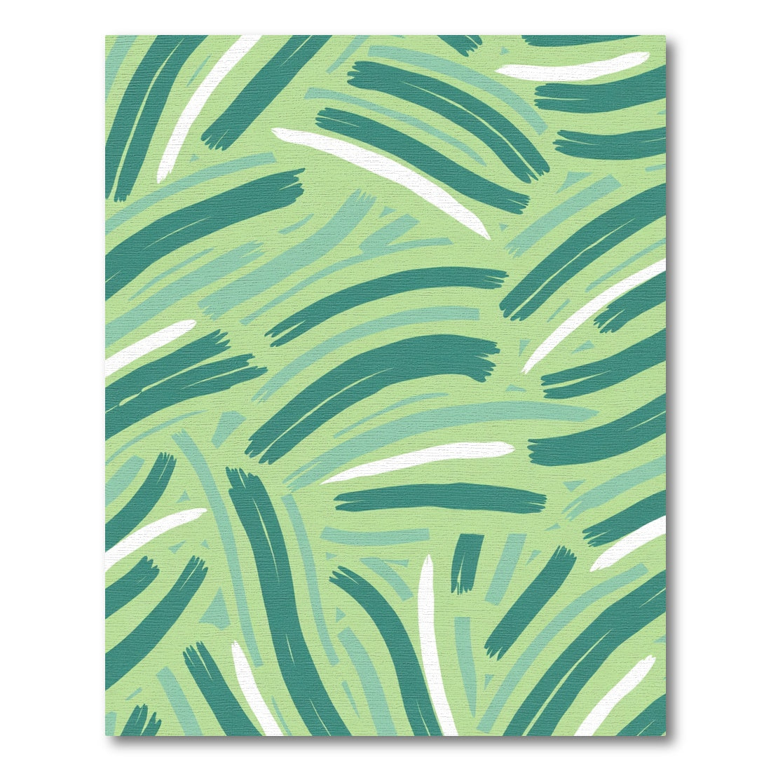 Abstract Green Brush Stroke Rug