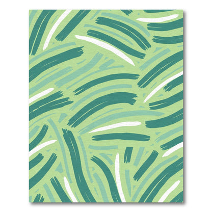 Abstract Green Brush Stroke Rug