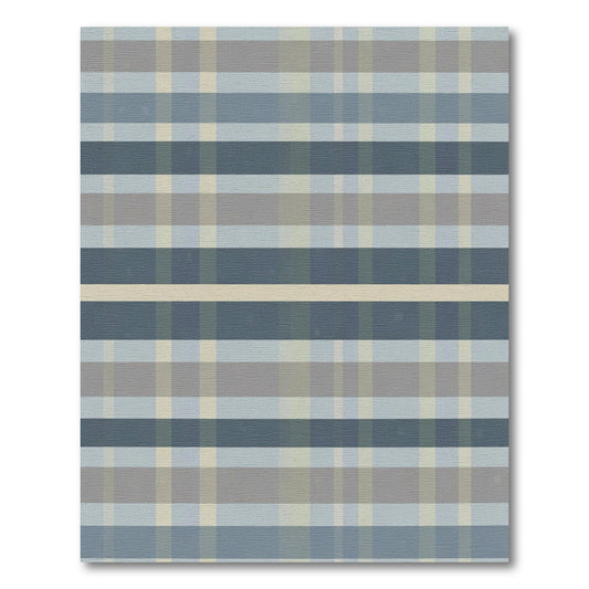 Soft Blue Tan Plaid Stripes Rug