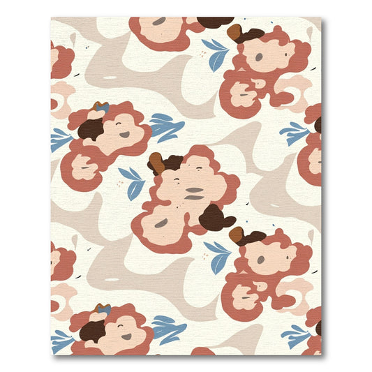Terracotta Cloud Abstract Floral Rug