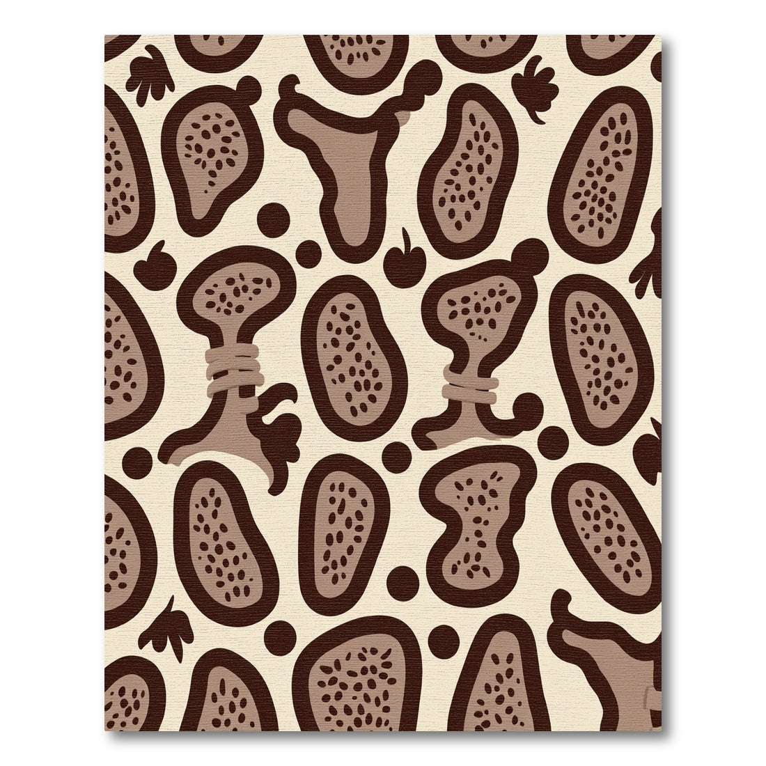Brown Organic Abstract Shapes Rug