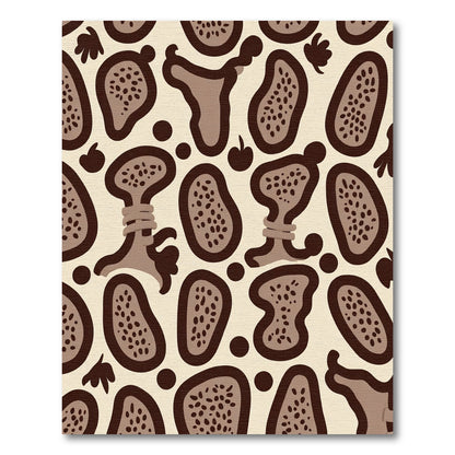 Brown Organic Abstract Shapes Rug
