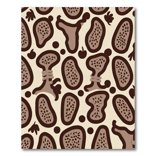 Brown Organic Abstract Shapes Rug