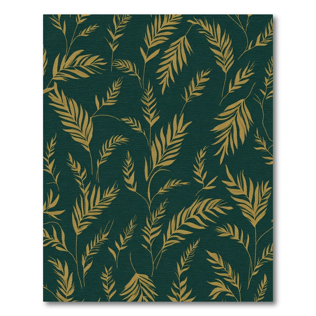 Golden Palm Foliage on Teal Background Rug