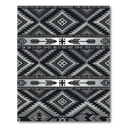 Modern Monochrome Geometric Tribal Diamond Rug