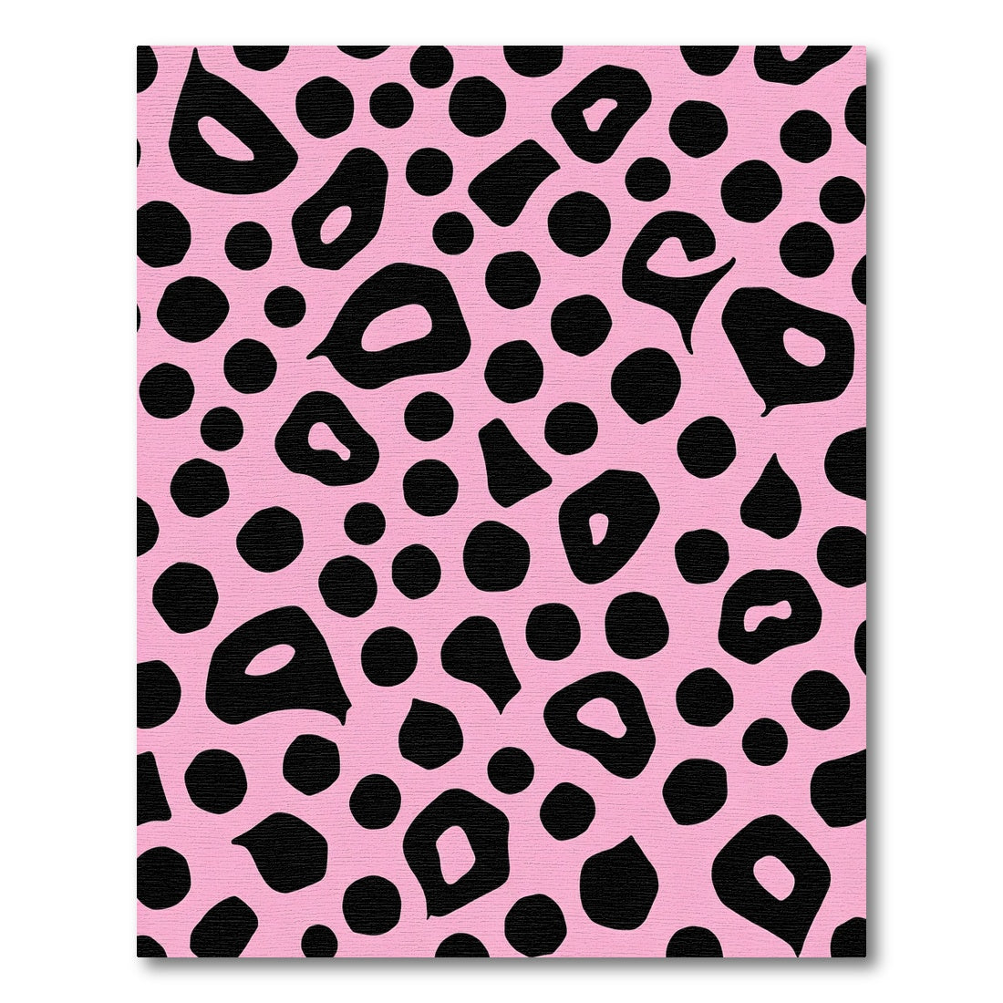 Fuchsia Black Spotty Animal Print Rug