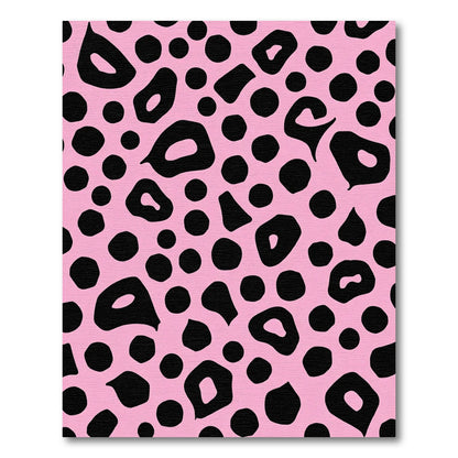 Fuchsia Black Spotty Animal Print Rug