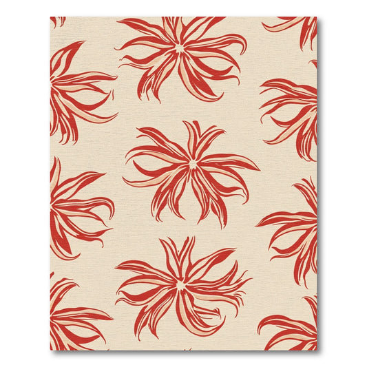 Crimson Floral Explosion Rug