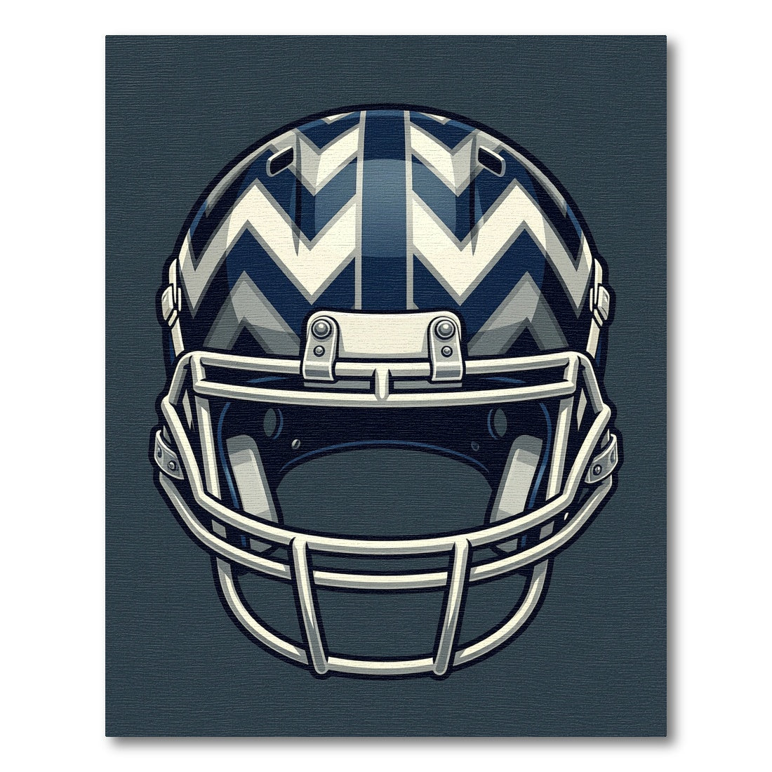 Navy White Zigzag Helmet Graphic Rug