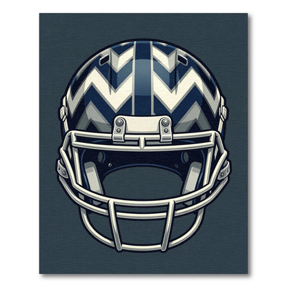 Navy White Zigzag Helmet Graphic Rug