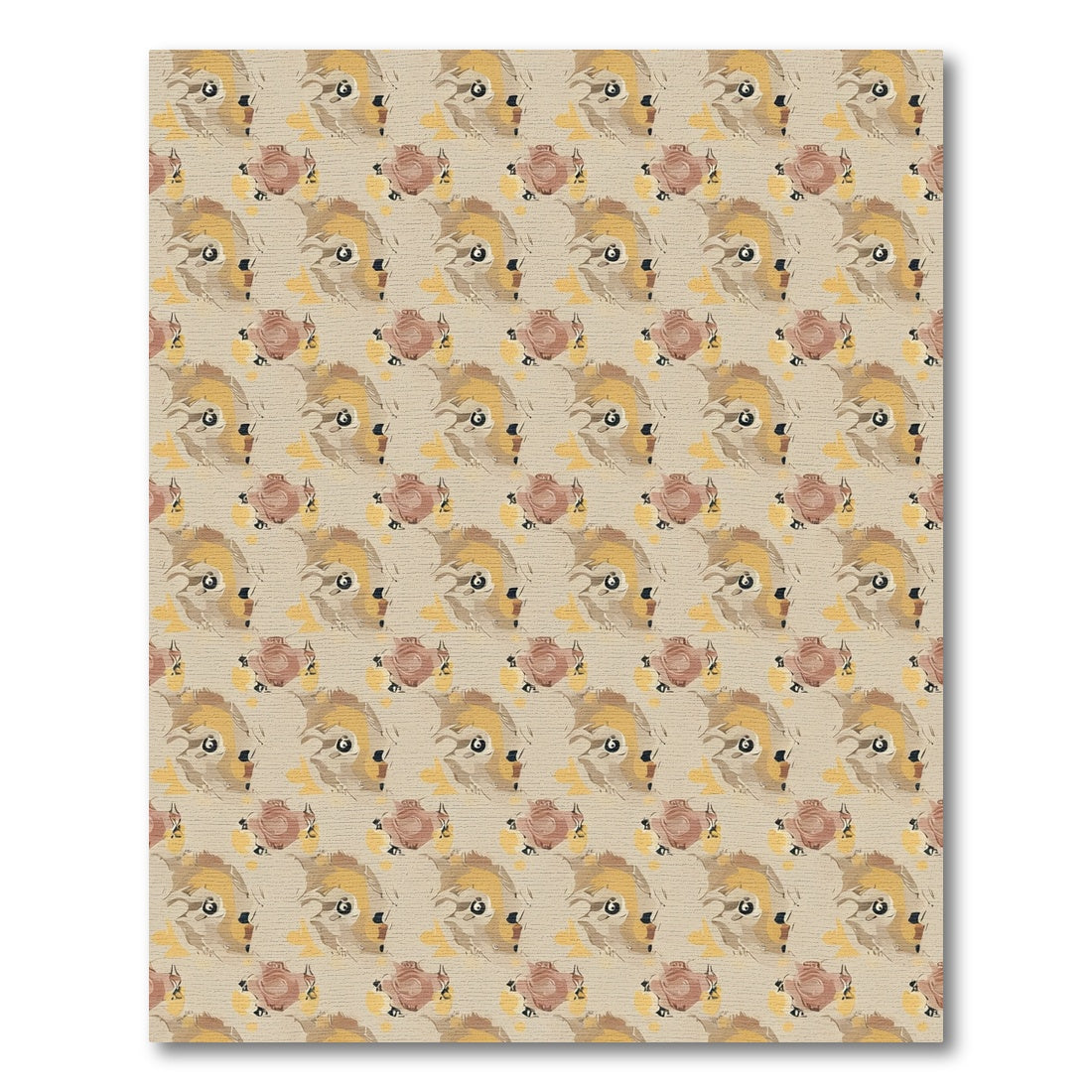 Tawny Owl Floral Repeating Arrangement Rug