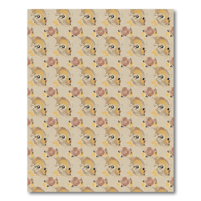 Tawny Owl Floral Repeating Arrangement Rug