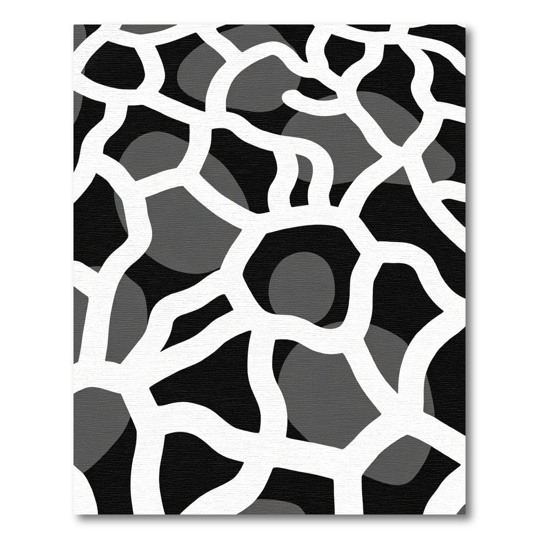Monochrome Organic Abstract Lines Rug