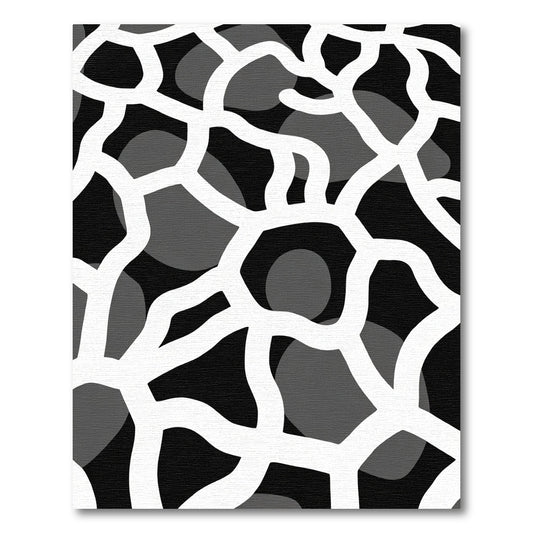 Monochrome Organic Abstract Lines Rug