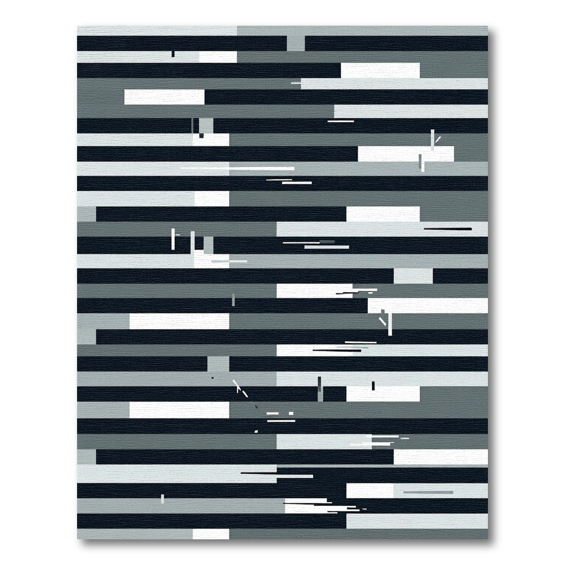 Monochrome Abstract Geometric Linear Stripe Rug