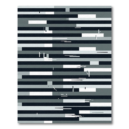 Monochrome Abstract Geometric Linear Stripe Rug