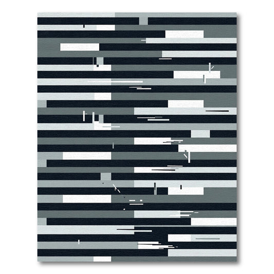 Monochrome Abstract Geometric Linear Stripe Rug