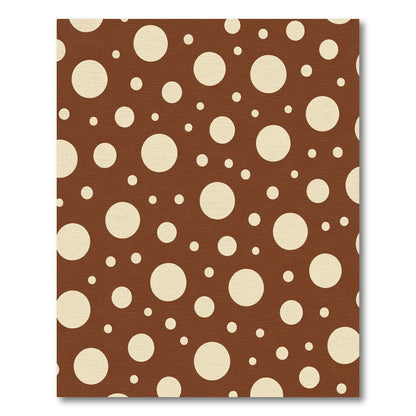 Brown Cream Polka Dot Circles Rug