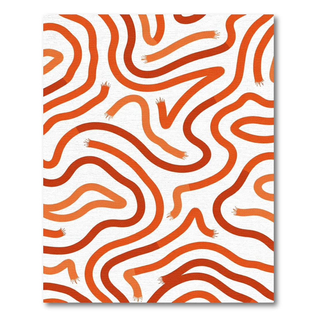 Warm Orange Wavy Lines Rug
