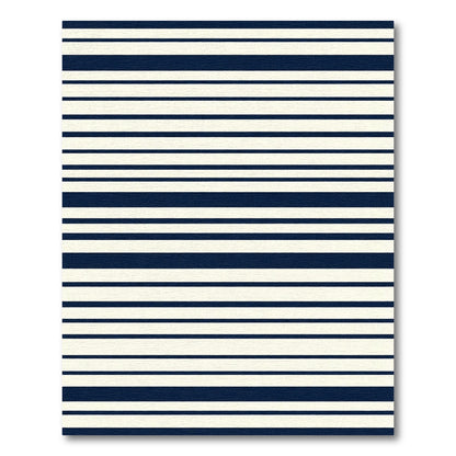 Classic Navy Cream Horizontal Stripe Rug