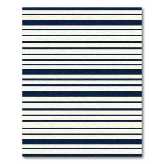 Classic Navy Cream Horizontal Stripe Rug