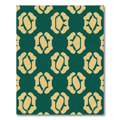 Golden Geometric Petal Medallion Rug