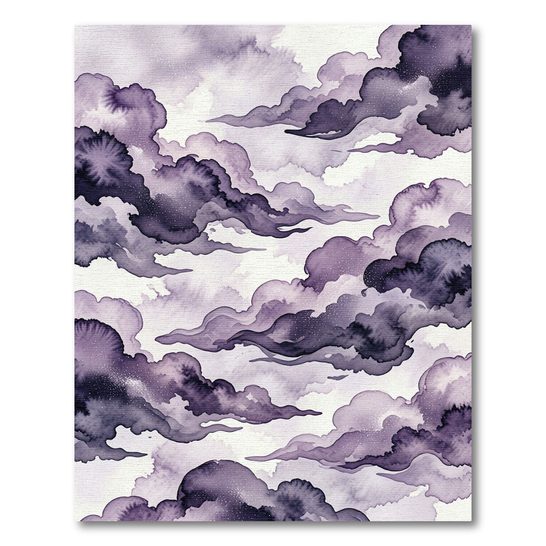 Ethereal Purple Watercolor Celestial Cloud Rug