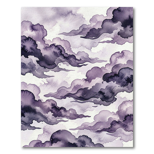 Ethereal Purple Watercolor Celestial Cloud Rug