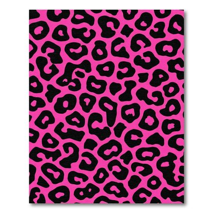 Bold Pink Black Leopard Print Rug