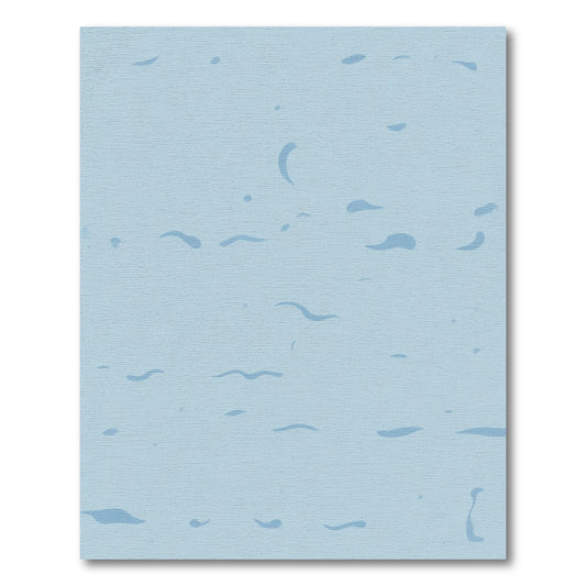 Pale Blue Organic Swirl Scatter Rug
