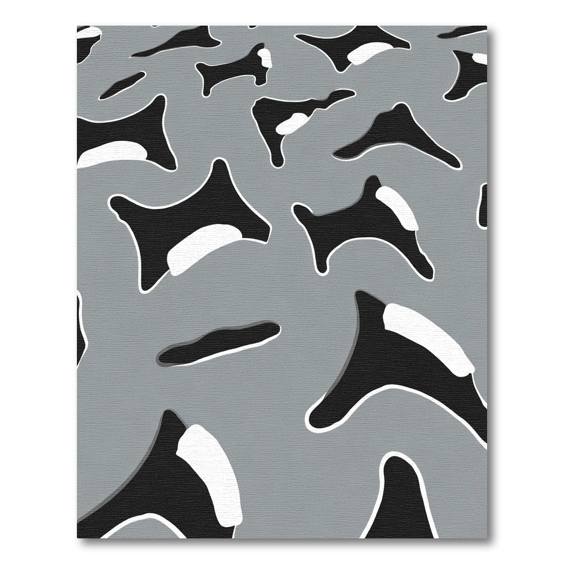 Monochromatic Orca Pod Pattern Rug